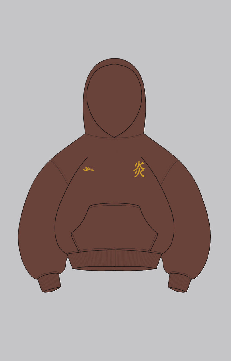 PRE-ORDER: BROWN FIRE HOODIE